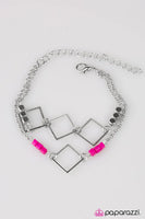 Paparazzi - Painted Into A Corner - Pink Bracelet #4934 (D)