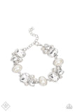 Paparazzi - Best in SHOWSTOPPING - White Bracelet Clasp Fashion fix