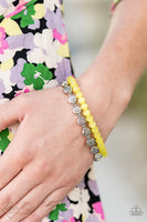 Paparazzi - Dewy Dandelions - Yellow Bracelet Stretchy Cat's Eye Beads Fashion Fix