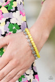 Paparazzi - Dewy Dandelions - Yellow Bracelet Stretchy Cat's Eye Beads Fashion Fix