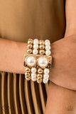 Paparazzi - WEALTH-Conscious - Gold Stretchy Bracelet Fashion fix