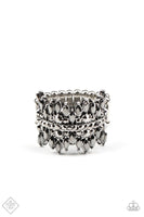 Paparazzi - Cosmic Confetti - Silver PaparazzI Ring Fashion Fix