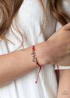 Paparazzi-  Cardiac Couture - Red Bracelet Sliding Knot #800