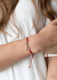 Paparazzi-  Cardiac Couture - Red Bracelet Sliding Knot #800