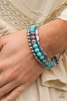 Paparazzi - Trail Mix Mecca - Blue Bracelet Stretchy Fashion Fix