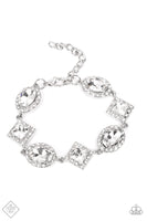 Paparazzi - Decade of Dazzle - White Bracelet Clasp Fashion fix