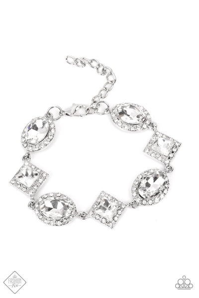 Paparazzi - Decade of Dazzle - White Bracelet Clasp Fashion fix