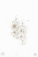 Paparazzi - Ageless Applique - White Earrings Fashion Fix
