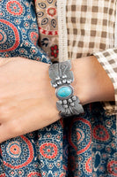 Paparazzi -Desert Haven - Blue Bracelet Cuff Fashion Fix