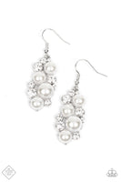 Paparazzi - Fond of Baubles - White Earrings Fashion Fix