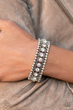 Paparazzi - Ritzy Reboot - White Bracelet Stretchy Fashion Fix