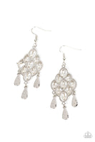 Paparazzi - Sentimental Shimmer - White Earrings