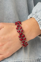 Paparazzi - Marina Romance - Red Bracelet Stretchy Fashion fix