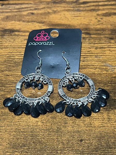 Paparazzi Black Earrings #647