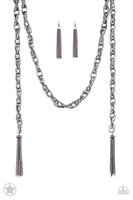 Paparazzi - SCARFed for Attention - Gunmetal Necklace