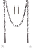 Paparazzi - SCARFed for Attention - Gunmetal Necklace