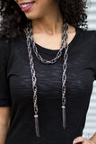 Paparazzi - SCARFed for Attention - Gunmetal Necklace