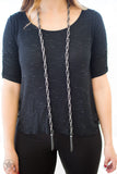 Paparazzi - SCARFed for Attention - Gunmetal Necklace