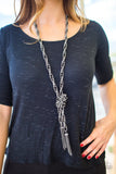 Paparazzi - SCARFed for Attention - Gunmetal Necklace