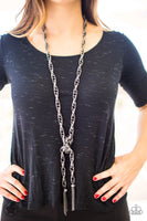 Paparazzi - SCARFed for Attention - Gunmetal Necklace