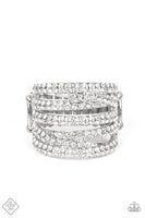 Paparazzi - Knock-Out Opulence - White Ring Fashion Fix