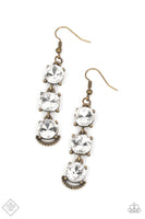 Paparazzi - Determined to Dazzle - Brass Earrings Fashion Fix