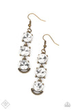 Paparazzi - Determined to Dazzle - Brass Earrings Fashion Fix
