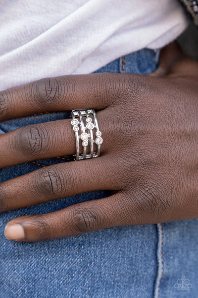 Sparkle Showdown - White Paparazzi Ring #671