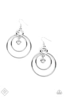 Paparazzi-  Dapperly Deluxe - White Earrings Fashion Fix