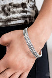 Paparazzi - Forged Uproar - White Bracelet Bangle Fashion Fix