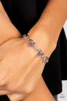 Paparazzi - Catching Feelings - Red Bracelet Clasp Heart