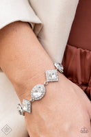 Paparazzi - Decade of Dazzle - White Bracelet Clasp Fashion fix