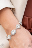 Paparazzi - Decade of Dazzle - White Bracelet Clasp Fashion fix