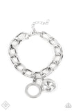 Paparazzi - Unyielding Roar - White Bracelet Clasp Fashion Fix