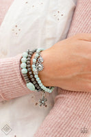Paparazzi- Individual Inflorescence - Blue Bracelet Stretchy Fashion Fix