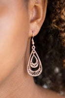 Paparazzi - REIGNed Out - Rose Gold Earrings #795 (D)