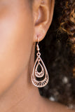 Paparazzi - REIGNed Out - Rose Gold Earrings #795 (D)
