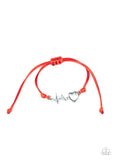 Paparazzi-  Cardiac Couture - Red Bracelet Sliding Knot #800