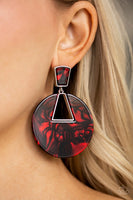 Paparazzi -  Let HEIR Rip! - Red Post Earrings Acrylic #922 (D)