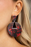 Paparazzi -  Let HEIR Rip! - Red Post Earrings Acrylic #922 (D)