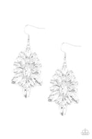 Paparazzi - Billion Dollar Boss - White Earrings