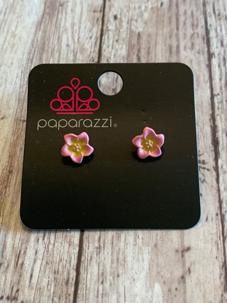 Paparazzi - Starlet Shimmer Earrings Flower Pink