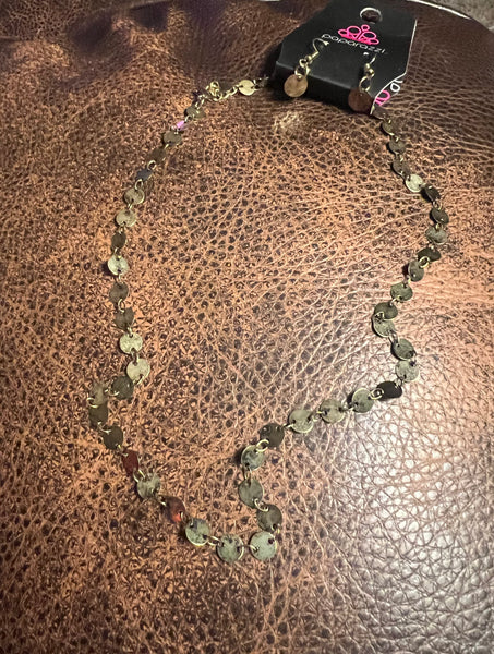 Let There Be Spotlight - Brass Necklace Paparazzi #1164 (D)