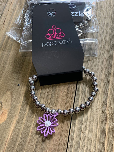 Paparazzi - Starlet Shimmer Bracelet - Flower Purple