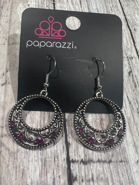 Colorfully carefree - Pink Earrings Paparazzi #1381