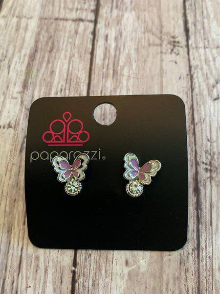 Paparazzi - Starlet Shimmer Earrings Butterfly Purple