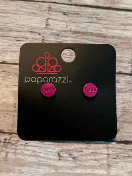 Paparazzi - Starlet Shimmer Earrings Inspirational Valentines Pink