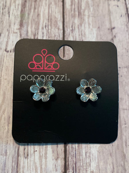 Paparazzi - Starlet Shimmer Earrings Flower Purple