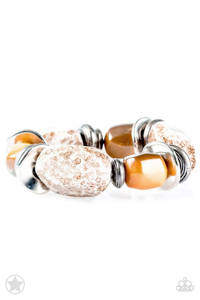 Paparazzi -  Glaze of Glory - Peach Bracelet Stretchy Blockbuster