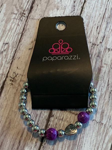 Paparazzi - Starlet Shimmer Bracelet - Heart Purple